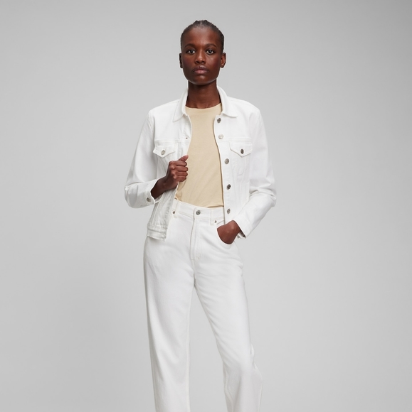 Classic icon denim jacket off white, women's XL - Picture 1 of 7